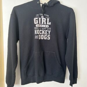 Women's Black Hoodie - Hockey Size S